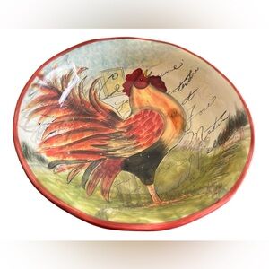 Certified International Le Rooster Large Serving Bowl By Susan Winget Farm EUC